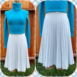 Vintage COLLEGE TOWN Heather Light Blue Pleated Schoolgirl Midi Skirt